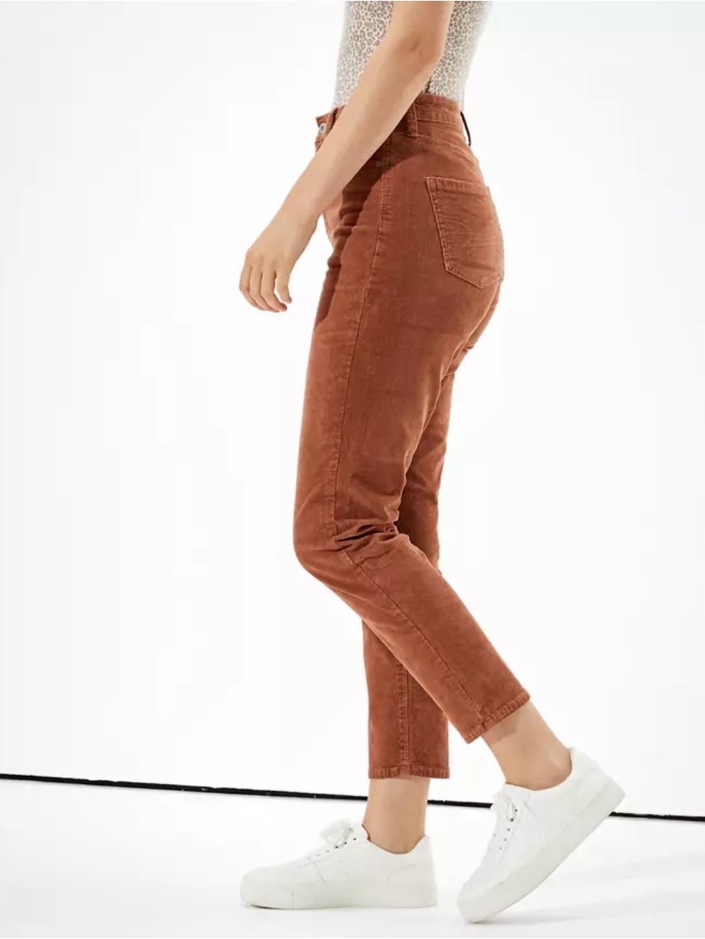 American‎ Eagle Corduroy Mom Pant Straight leg Crop Terracotta Womens 8